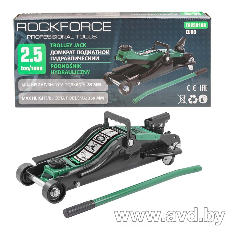 Купить Домкраты RockForce F-T825010R(Euro) 2.5т  в Минске.