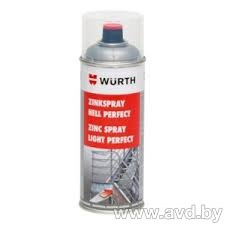 Купить Автокосметика и аксессуары Wurth Спрей цинк светлый 400мл (0893114114)  в Минске.