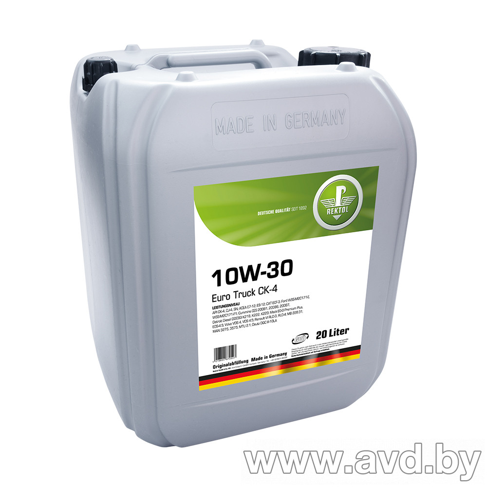 Купить Моторное масло Rektol 10W-40 Euro Truck CK-4 20л в Минске.