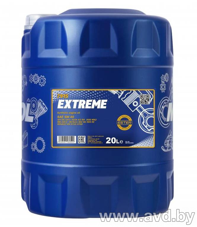 Купить Моторное масло Mannol EXTREME 5W-40 20л  в Минске.
