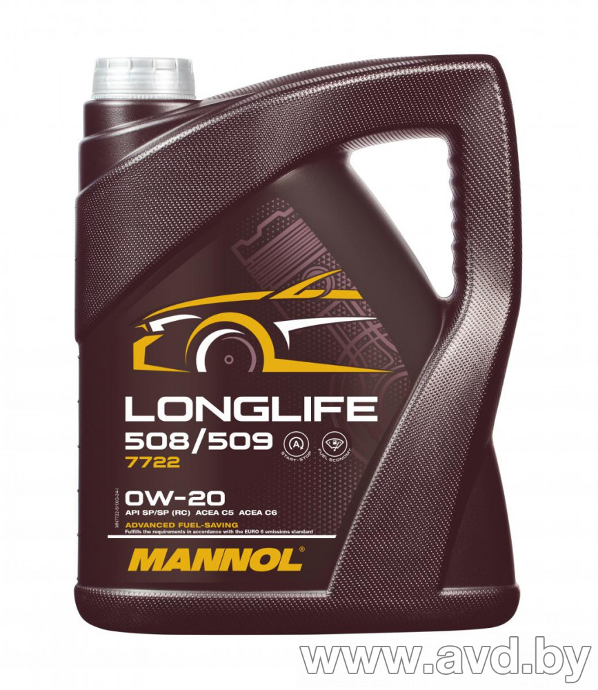 Купить Моторное масло Mannol LongLife 508/509 0W-20 5л  в Минске.