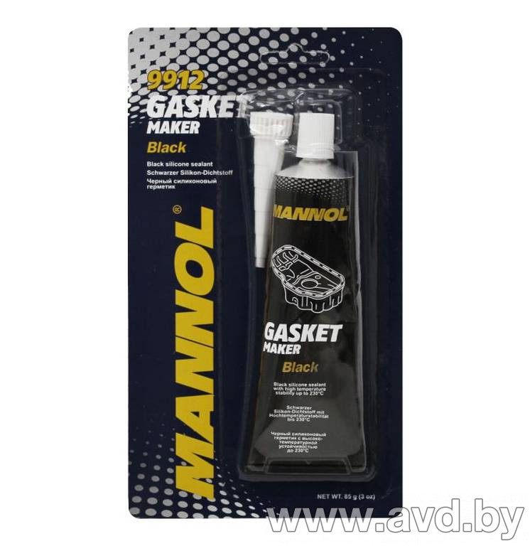 Купить Автокосметика и аксессуары Mannol Gasket Maker Black (прокладочный герметик чёрный) 85г  в Минске.