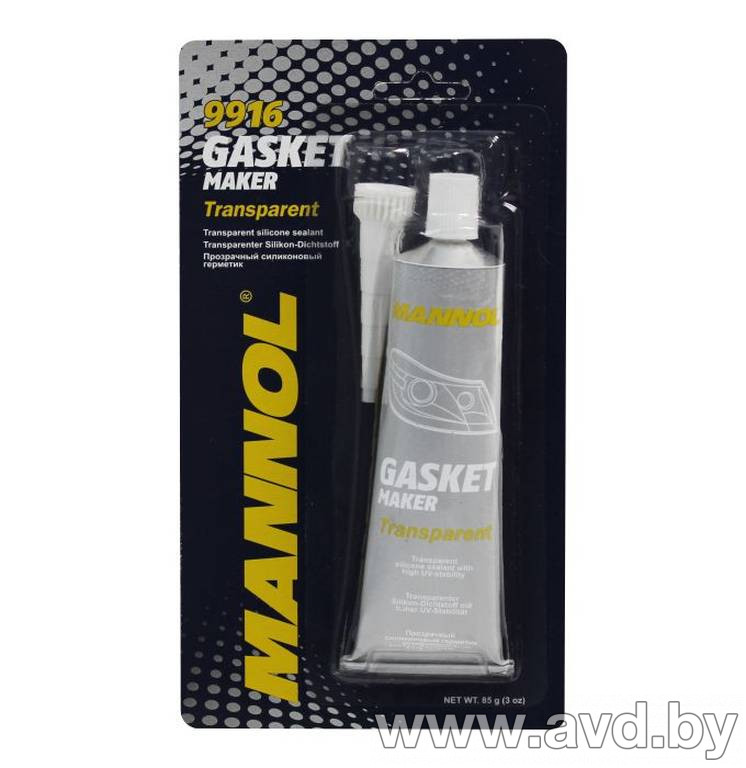 Купить Автокосметика и аксессуары Mannol Gasket Maker Transparent (прокладочный герметик прозрачный) 85г  в Минске.
