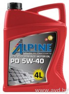 Купить Моторное масло Alpine PD 5W-40 4л  в Минске.