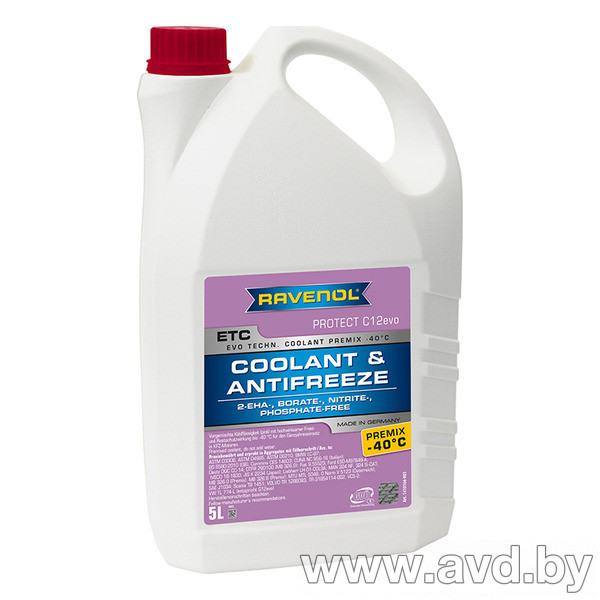 Купить Охлаждающие жидкости Ravenol ETC Premix -40°C Protect C12evo 5л  в Минске.