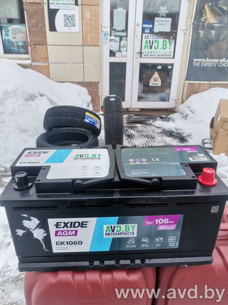 Купить Автомобильные аккумуляторы Exide Start-Stop AGM EK1060 (106 А/ч)  в Минске.
