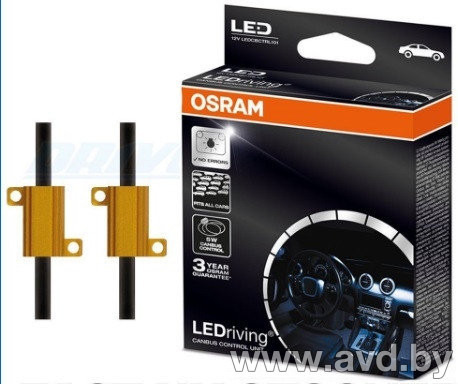 Купить Лампы автомобильные Osram Резистор светодиодной лампы 12V 5W обманка для устранения ошибки в борт комп для W5W, C5W, T4W (LEDCBCTRL101)  в Минске.