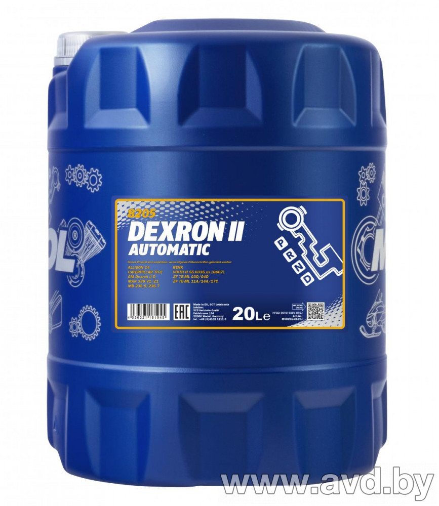 Купить Трансмиссионное масло Mannol Dexron II Automatic 20л  в Минске.