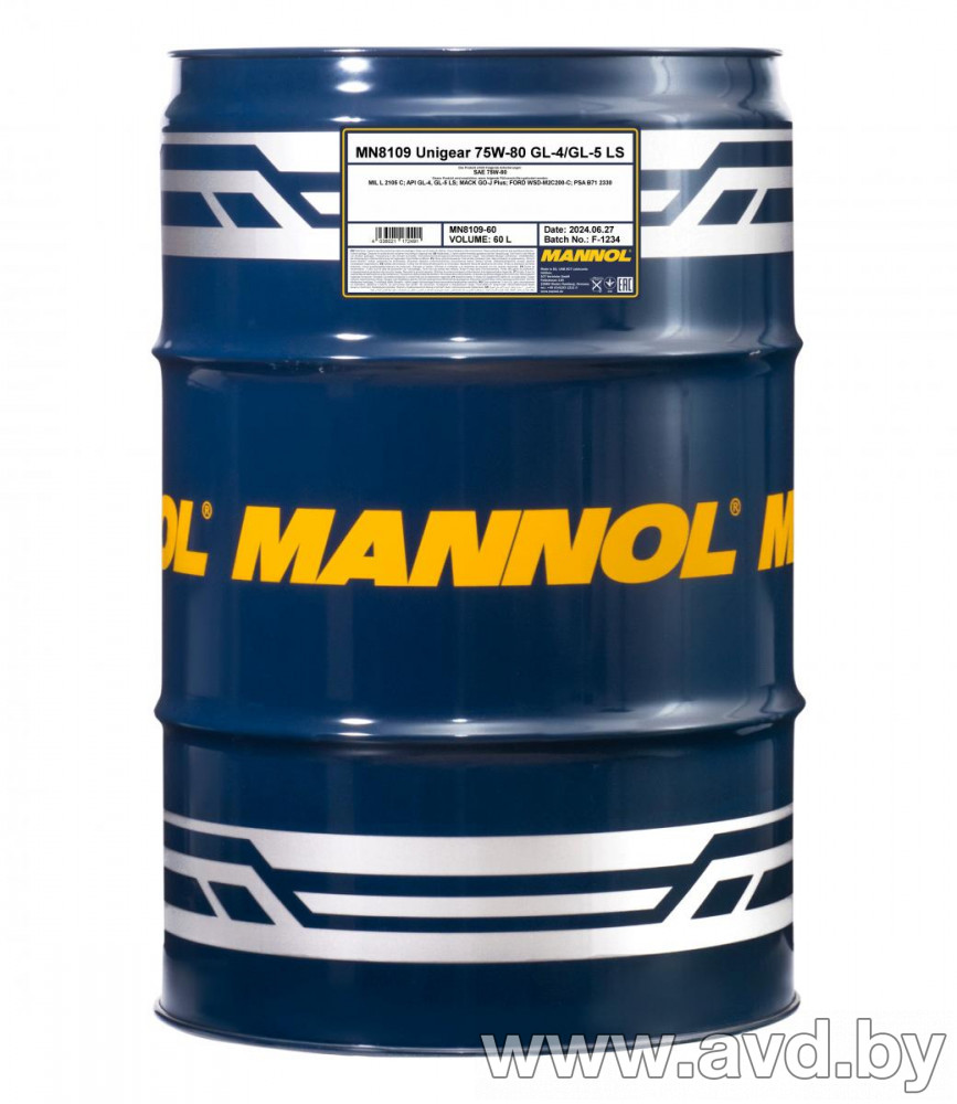 Купить Трансмиссионное масло Mannol Unigear 75W-80 60л  в Минске.