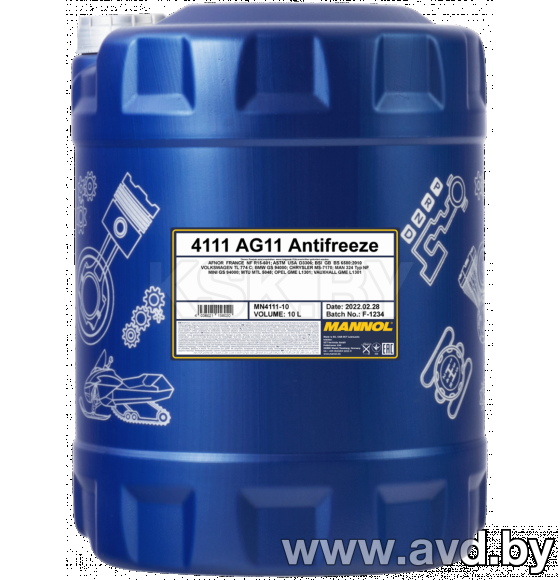 Купить Охлаждающие жидкости Mannol Antifreeze AG11-75 blue 20л  в Минске.