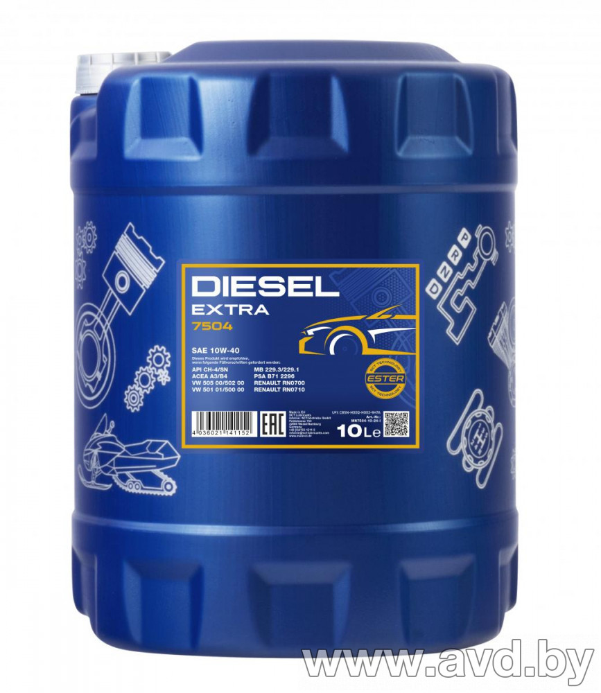 Купить Моторное масло Mannol DIESEL EXTRA 10W-40 10л  в Минске.