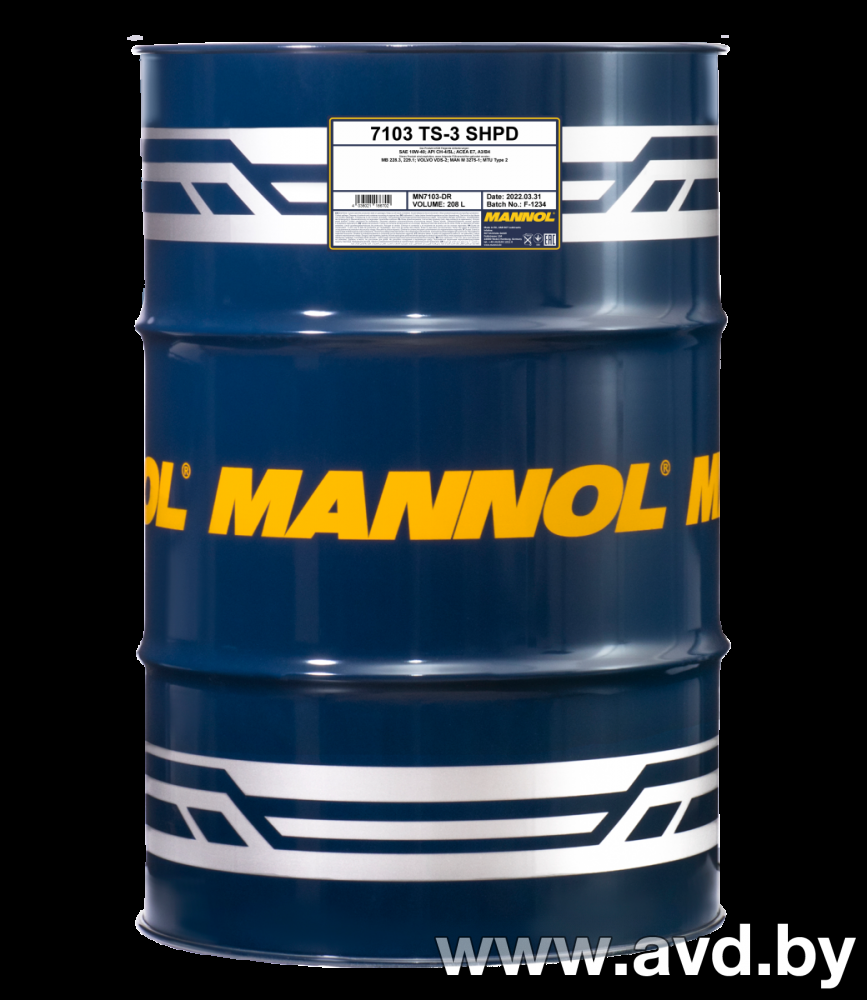 Купить Моторное масло Mannol TS-3 SHPD Truck Special 10W-40 208л  в Минске.