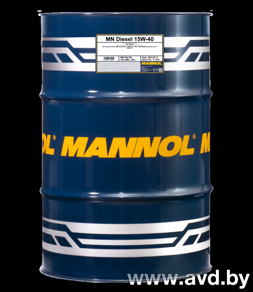 Купить Моторное масло Mannol Diesel 15W-40 API CG-4/CF-4/CF/SL 208л  в Минске.