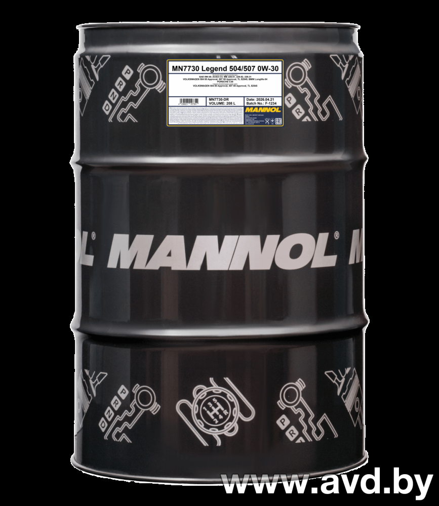 Купить Моторное масло Mannol Legend 504/507 0W-30 208л  в Минске.