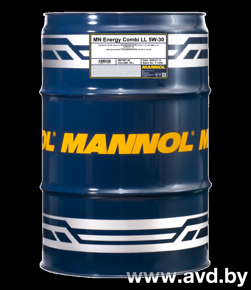 Купить Моторное масло Mannol ENERGY COMBI LL 5W-30 60л  в Минске.
