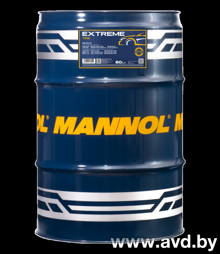 Купить Моторное масло Mannol EXTREME 5W-40 60л  в Минске.