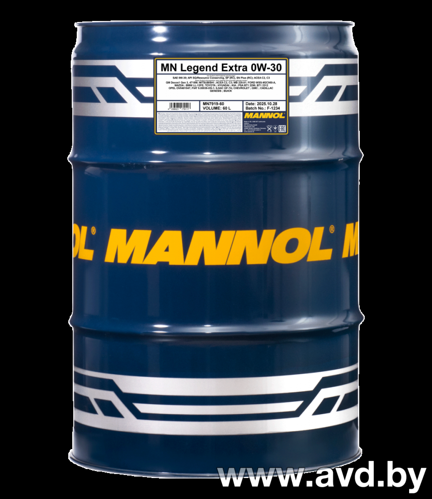 Купить Моторное масло Mannol Legend Extra 0W-30 60л  в Минске.