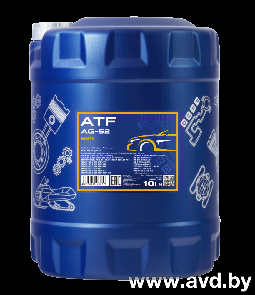 Купить Трансмиссионное масло Mannol ATF AG52 Automatic Special 10л  в Минске.