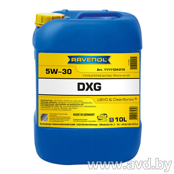Купить Моторное масло Ravenol DXG 5W-30 10л в Минске.