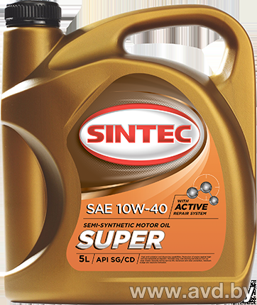 Купить Моторное масло SINTEC Супер 10W-40 SG/CD 5л  в Минске.