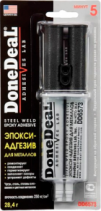 Купить Автокосметика и аксессуары DoneDeaL 5-минутный 2-компонентный стальной эпокси-адгезив в шприце 28,4г (DD6573)  в Минске.