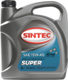 Купить Моторное масло SINTEC Супер SAE 15W-40 SG/CD 5л  в Минске.
