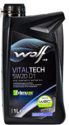 Купить Моторное масло Wolf VitalTech D1 5W-20 1л  в Минске.