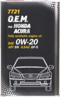 Купить Моторное масло Mannol OEM for Honda Acura 0W-20 (металл) 4л  в Минске.