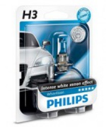 Купить Лампы автомобильные Philips H3 White Vision 1шт (12336WHVB1)  в Минске.