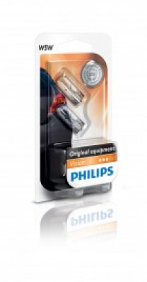 Купить Лампы автомобильные Philips W5W 2шт (12961B2)  в Минске.