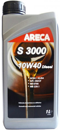 Купить Моторное масло Areca S3000 10W-40 Diesel 1л  в Минске.
