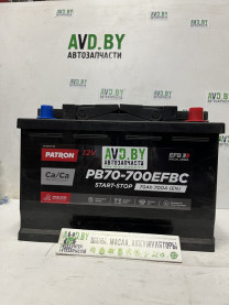 Купить Автомобильные аккумуляторы Patron EFB R 70Ah 700A (PB70-700EFBC)  в Минске.