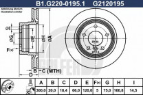 Купить Диски тормозные GALFER B1-G220-0195-1  в Минске.