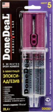Купить Автокосметика и аксессуары DoneDeaL Холодная сварка 5-минутный эпокси-адгезив в шприце (прозрачный) 28,4гр (DD6561)  в Минске.