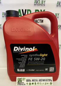 Купить Моторное масло Divinol Syntholight FE 5W-20 5л [49370-5]  в Минске.