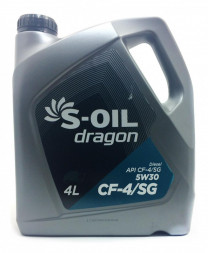 Купить Моторное масло S-OIL DRAGON CF-4/SG 5W-30 4л  в Минске.