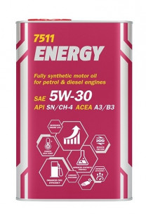 Купить Моторное масло Mannol Energy 5W-30 API SN/CH-4 1л (металл)  в Минске.