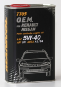 Купить Моторное масло Mannol O.E.M. for Renault Nissan (металл) 5W-40 1л  в Минске.