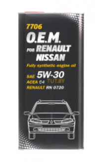 Купить Моторное масло Mannol O.E.M. for Renault Nissan С4 (металл) 5W-30 5л  в Минске.