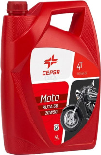 Купить Моторное масло CEPSA Moto 4T Ruta 66 20W-50 4л  в Минске.