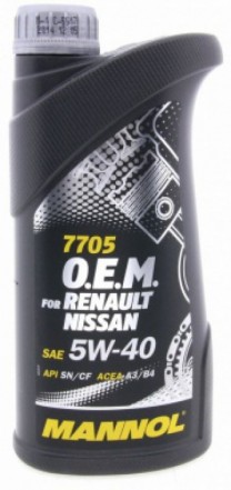 Купить Моторное масло Mannol O.E.M. for Renault Nissan 5W-40 1л  в Минске.