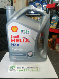 Купить Моторное масло Shell Helix HX8 5W-40 4л  в Минске.