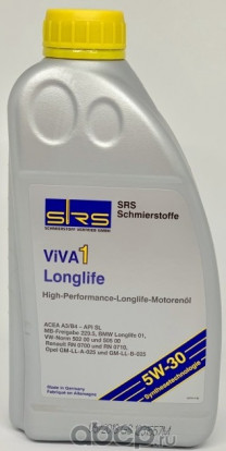 Купить Моторное масло SRS Viva 1 Longlife 5W-30 1л  в Минске.