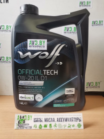 Купить Моторное масло Wolf EcoTech 0W-20 SP/RC D1-3 4л  в Минске.