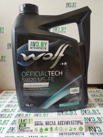 Купить Моторное масло Wolf Official Tech MS-FE 5W-20 4л  в Минске.