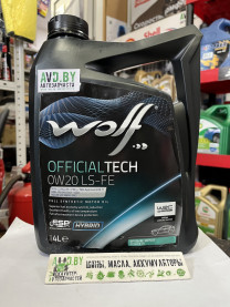 Купить Моторное масло Wolf OfficialTech 0W-20 LS-FE 4л  в Минске.