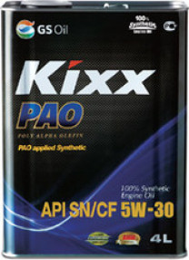 Купить Моторное масло Kixx PAO 5W-30 4л  в Минске.