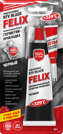 Купить Автокосметика и аксессуары FELIX Профессиональный герметик-прокладка (черный) 85г  в Минске.