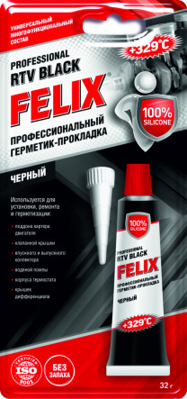 Купить Автокосметика и аксессуары FELIX Профессиональный герметик-прокладка нейтральный (черный) 32г  в Минске.