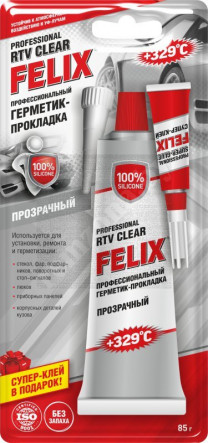 Купить Автокосметика и аксессуары FELIX Профессиональный герметик-прокладка (прозрачный) 85г  в Минске.
